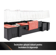 Set de burghie în cutie de plastic cu capac transparent