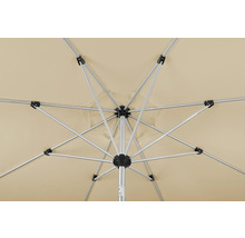 Vizualizare detaliată a cadrului unei umbrele de soare