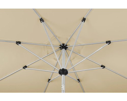 Vizualizare detaliată a cadrului unei umbrele de soare