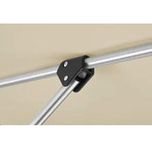 Prim-plan al unei conexiuni de pavilion cu tijă metalică și șuruburi