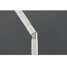 Prim-plan cu brațul alb al lămpii cu o articulație.