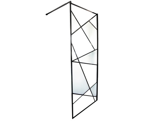 Perete de duș cu design geometric și bară de stabilizare