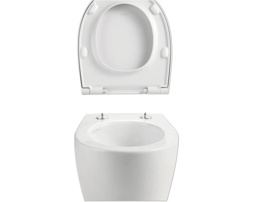 WC suspendat cu spălare profundă cu capac WC