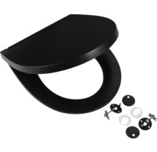 Scaun de toaletă negru cu material de fixare