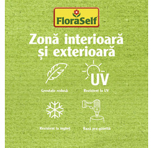 Logo FloraSelf, potrivit pentru zone interioare și exterioare, greutate redusă, rezistent la UV, rezistent la îngheț, bază pregăurită