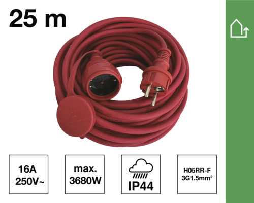 Cablu furtun de cauciuc de 25 de metri lungime cu fișă și cuplaj