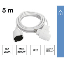 Cablu prelungitor de cinci metri cu ştecăr şi cuplaj de contact de protecție