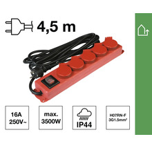 Extensie cu cinci prize și cablu de 4,5 metri