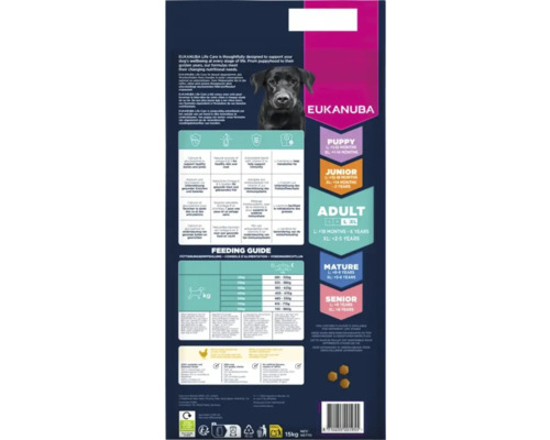 Mâncare pentru câini Eukanuba Life Care, potrivită pentru diferite etape ale vieții