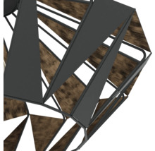 Lustră decorativă cu design geometric din lemn și metal