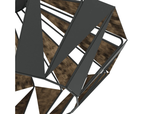 Lustră decorativă cu design geometric din lemn și metal