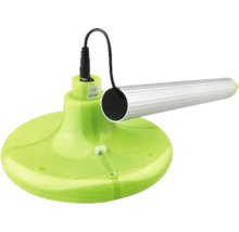 Spot LED de masă, verde lămâie, cu braț metalic argintiu