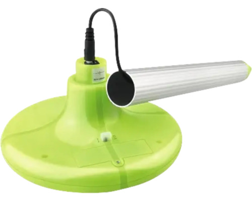 Spot LED de masă, verde lămâie, cu braț metalic argintiu