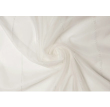 Țesătură albă din voal cu model în dungi