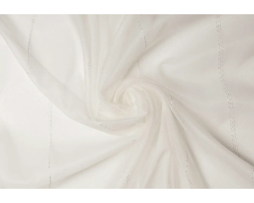 Țesătură albă din voal cu model în dungi