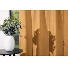 Scenă decorativă cu perdea, masă și vază cu flori în interior