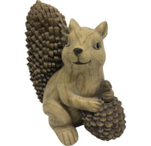 Figurină decorativă de veveriță cu con de brad pentru grădină