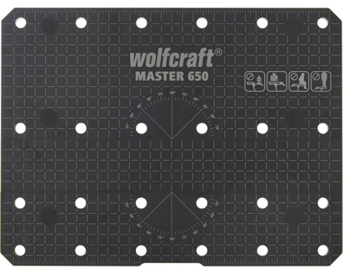 Wolfcraft Master 650 Blat de lucru cu afișaj unghiular și raster