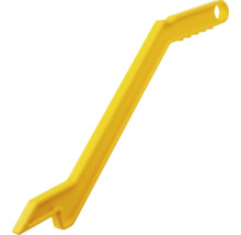 Tijă de împingere din plastic galben pentru ferăstraie circulare cu masă cu mâner ergonomic.