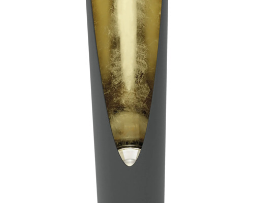 Prim-plan cu o lampă de perete cu suprafață interioară aurie