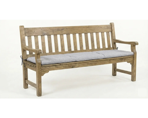 Bancă de grădină din lemn cu perne de șezut gri