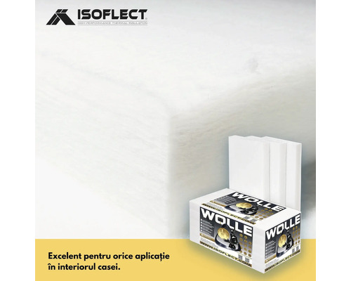 Plăci izolatoare din lână de oaie în ambalaj.