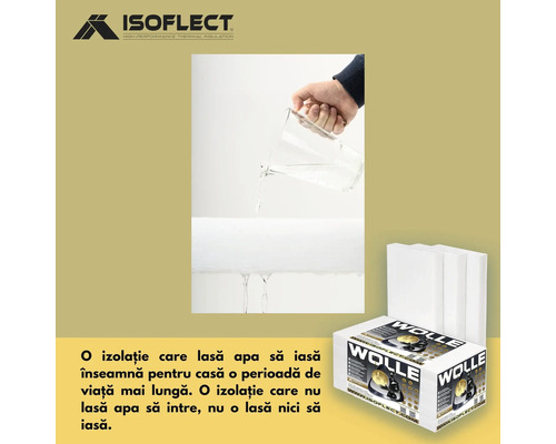 Plăci izolatoare cu drenaj de apă și logo ISOFLECT