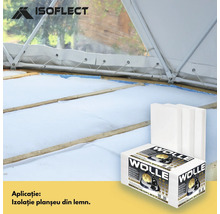 Material izolant Isolect Wolle pentru izolație de podea într-un cort
