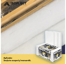 Izolație din lână de oaie pentru acoperiș sau mansardă cu ambalaj