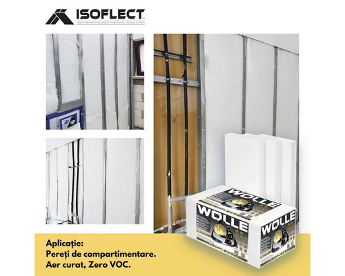 Situație de instalare cu Isolflect Wolle pentru izolare termică în interior.