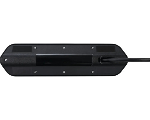 Partea inferioară a unei lămpi LED negre cu cablu de alimentare