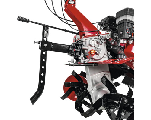 Vizualizare detaliată a unei motocoase cu dinți și frână