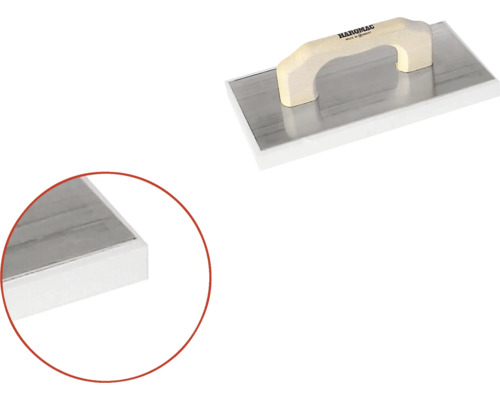 Gletieră dreptunghiulară cu mâner de lemn pentru lucrări de tencuială