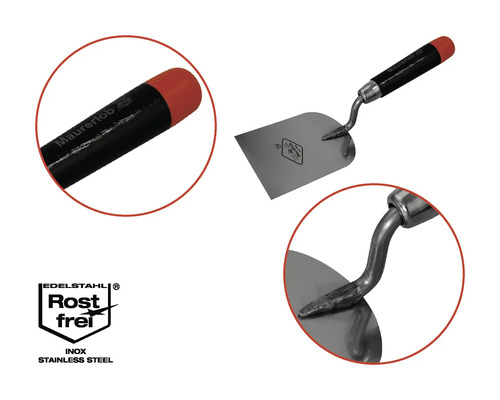 Gletier Maurerlob cu lamă din oțel inoxidabil și mâner din plastic