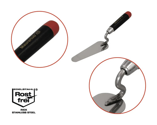 Mistrie de zidar cu lamă din oțel inoxidabil și mâner negru