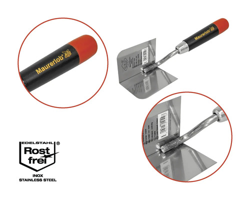 Gletier unghiular Maurerlob din oțel inoxidabil cu mâner din plastic