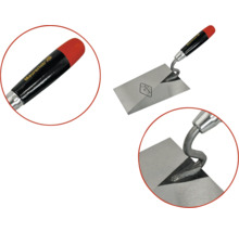 Mistrie de zidar cu mâner negru și vârf roșu