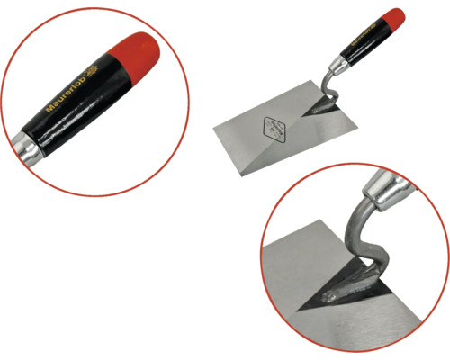 Mistrie de zidar cu mâner negru și vârf roșu