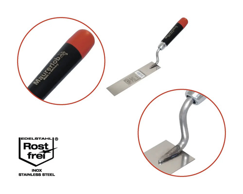 Gletieră de zidărie din oțel inoxidabil cu mâner din plastic