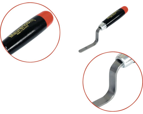 Răzuitor de rosturi Maurerlob cu mâner din lemn și lamă curbată din oțel