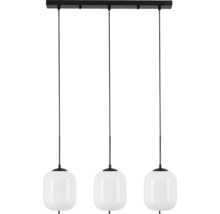 Lumină suspendată cu trei lămpi cu abajur alb