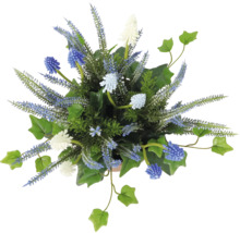 Aranjament floral cu diverse flori și frunze artificiale