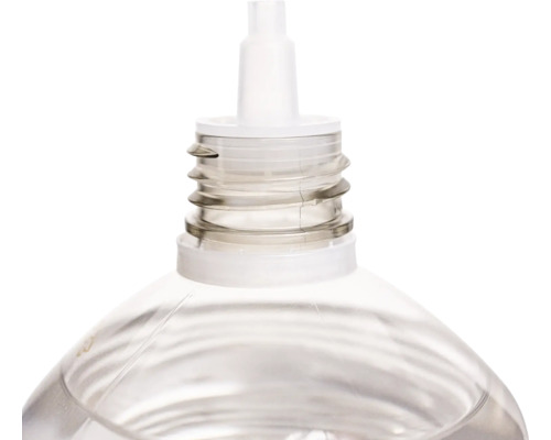 Prim-plan al unei sticle transparente cu picurare cu capac