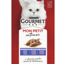 Gourmet Mon Petit Intense hrană pentru pisici, pachet de 6 bucăți a câte 50 de grame