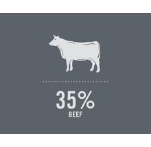 35% conținut de carne de vită
