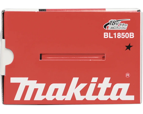 Ambalaj pentru acumulator Makita BL1850B, 18 Volți, 5,0 Amperi oră Litiu-Ion, Logo Makita.