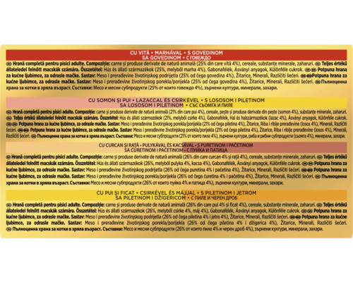 Informații despre hrana pentru pisici cu diferite arome