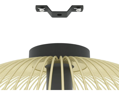 Lumină de plafon cu abajur din bare și suport de tavan