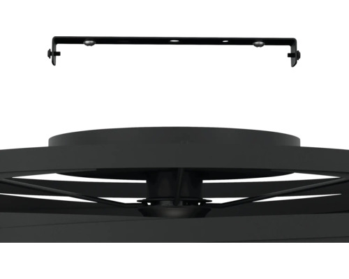 Suport de tavan și vedere detaliată a ventilatorului de tavan