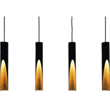 Lumină suspendată cu mai multe becuri și abajur cilindric